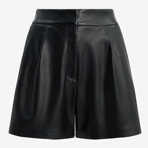 Express Stylist High Waisted Faux Leather Pleated Shorts